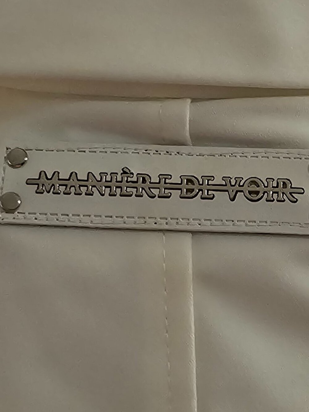Cream Zip-Front Tailored Dress with Belt - Picture 4 of 9